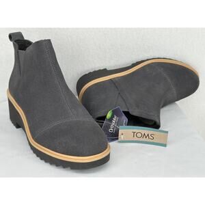Toms NWT Women Maude Forged Iron Suede Side Zip Ankle Boots 7